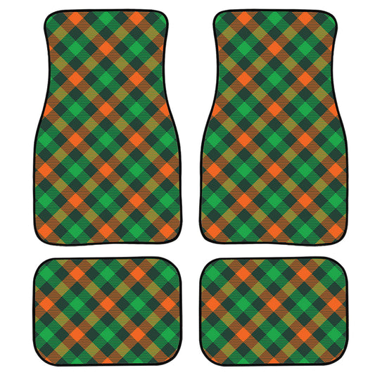 Irish Saint Patrick'S Day Plaid Print Front And Back Car Floor Mats, Front Car Mat PO0351