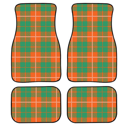 Irish Saint Patrick'S Day Tartan Print Front And Back Car Floor Mats, Front Car Mat PO0350