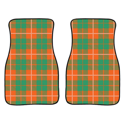 Irish Saint Patrick'S Day Tartan Print Front And Back Car Floor Mats, Front Car Mat PO0350