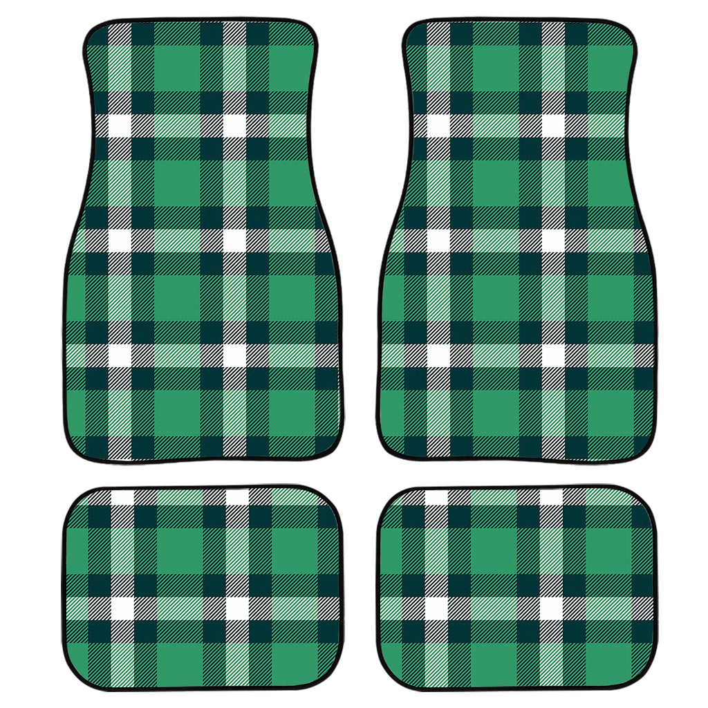 Irish St. Patrick'S Day Plaid Print Front And Back Car Floor Mats, Front Car Mat PO0343