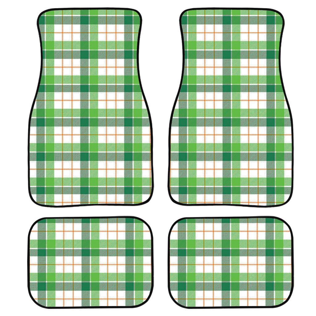 Irish St. Patrick'S Day Tartan Print Front And Back Car Floor Mats, Front Car Mat PO0348