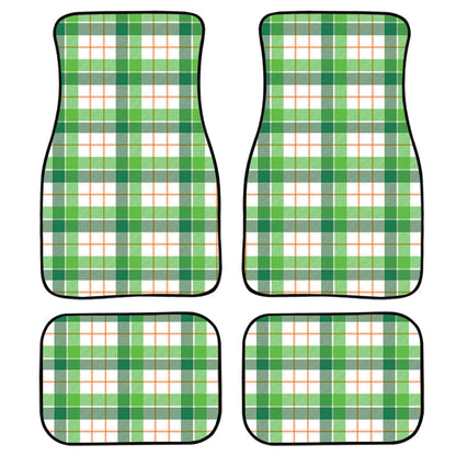 Irish St. Patrick'S Day Tartan Print Front And Back Car Floor Mats, Front Car Mat PO0348