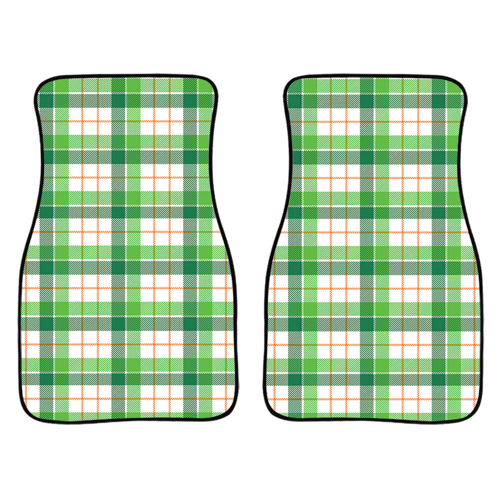 Irish St. Patrick'S Day Tartan Print Front And Back Car Floor Mats, Front Car Mat PO0348