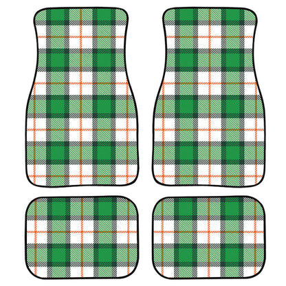 Irish Tartan St. Patrick'S Day Print Front And Back Car Floor Mats, Front Car Mat PO0349