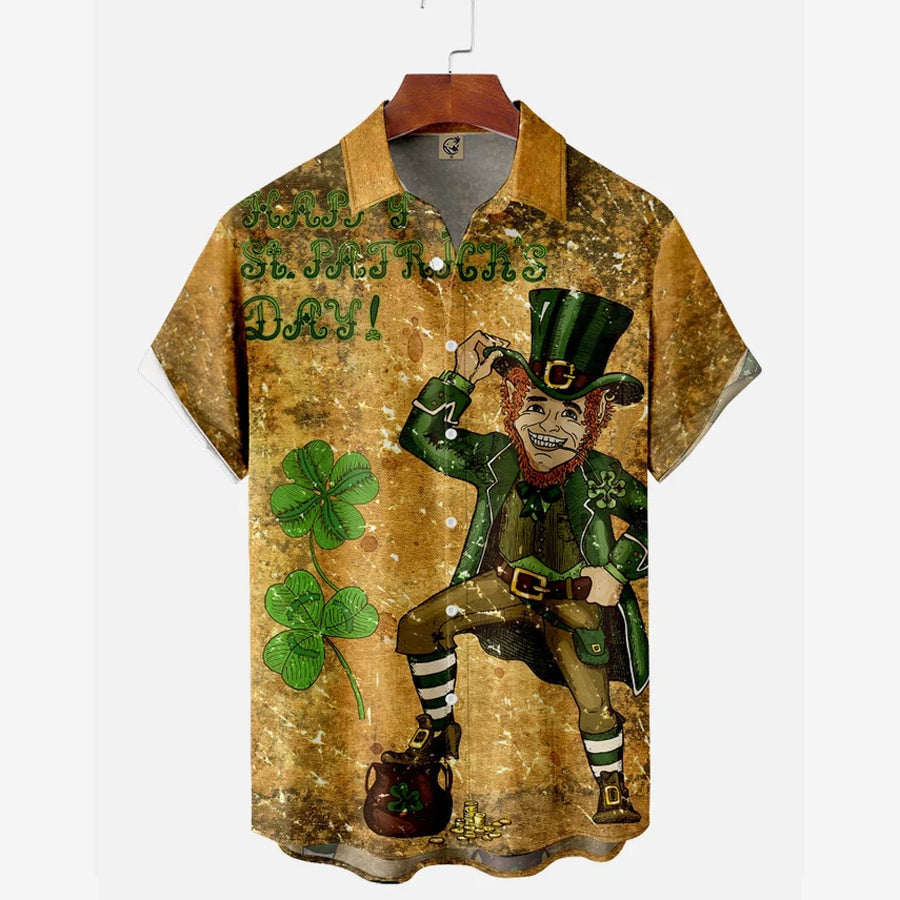 St Patrick's day shirt, Load of Luck gnome hawaiian shirt, Shamrock hawaiian shirt, Irish shirt PO0147