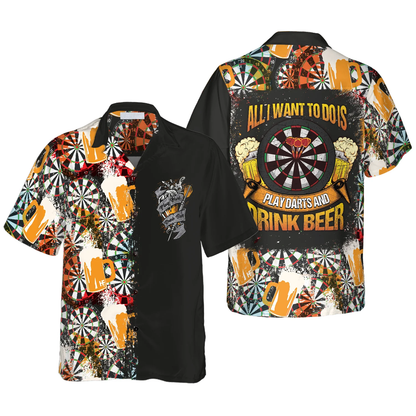 Play Darts And Drink Beer Aloha Hawaiian Shirt For Summer, Colorful Hawaiian Shirt Outfit For Men Women, Friend, Team, Darts Beer Lovers HO4164