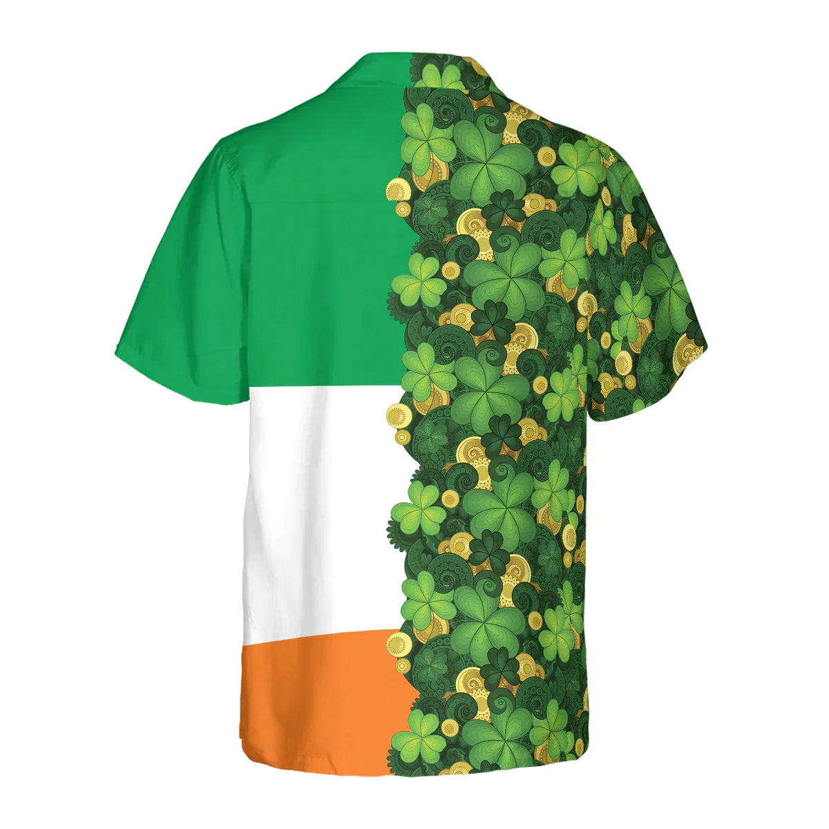 Gold Coins Shamrock Saint Patrick's Day Irish Ireland Flag Hawaiian Shirt PO0132