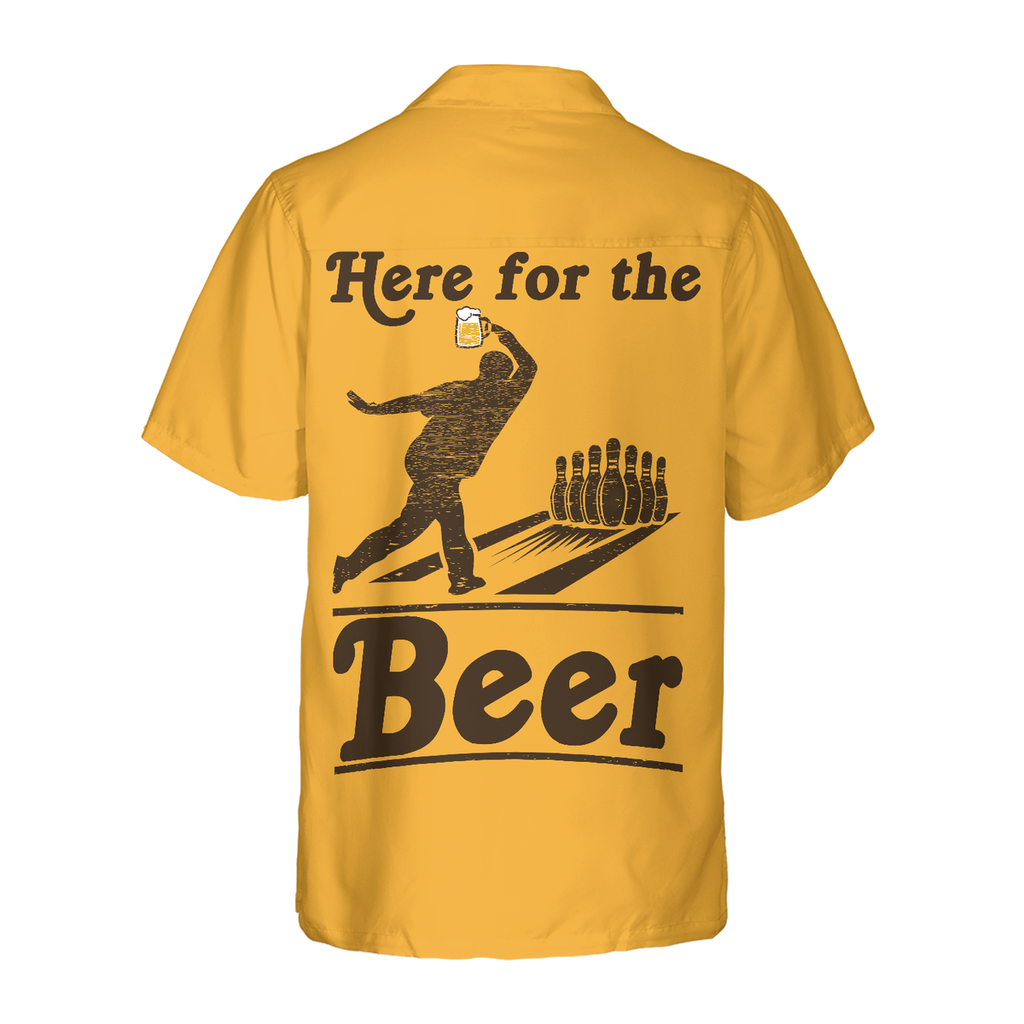 Here For The Beer Bowling Hawaiian Shirt, Perfect Gift for Bowler, Beer Shirt HO0401