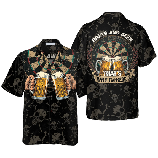 Darts And Beer That's Why I'm Here Aloha Hawaiian Shirt For Summer, Colorful Shirt For Men Women, Perfect Gift For Friend, Team, Darts Beer Lovers HO4163