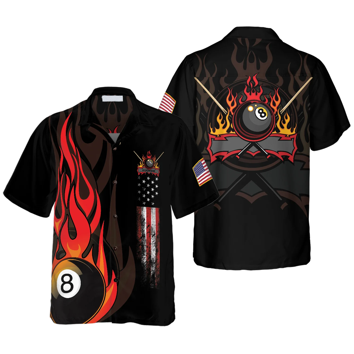 Flame 8 Ball Billiard Pool Hawaiian Shirt, Perfect Gift for Billiard Player, Billiard Hawaiian Shirt HO4089