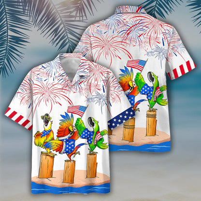 Parrot Hawaiian Shirts - Independence Day Is Coming, Cool Hawaiian Aloha Beach Shirt For 4Th Of Jul HO4787