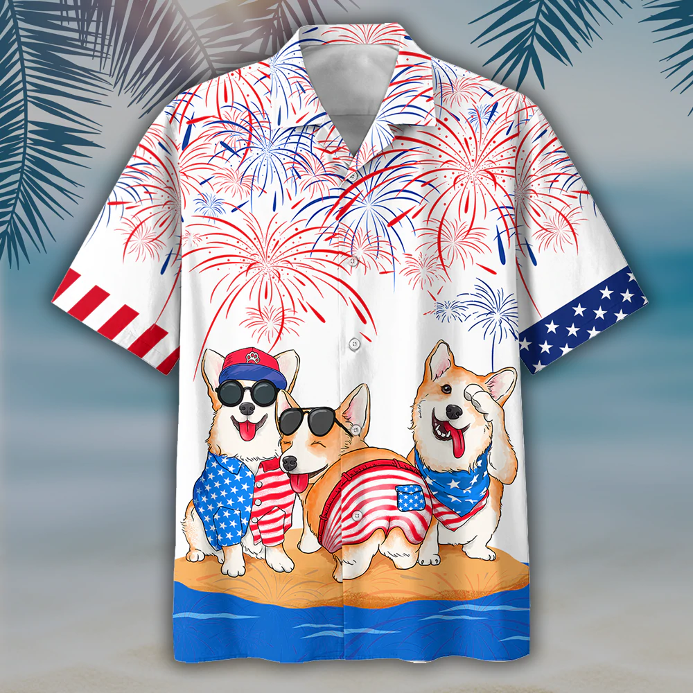 Corgi Hawaiian Shirts - Independence Day Is Coming, USA Patriotic Hawaiian Shirt HO0724