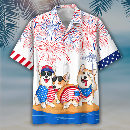 Corgi Hawaiian Shirts - Independence Day Is Coming, USA Patriotic Hawaiian Shirt HO0724