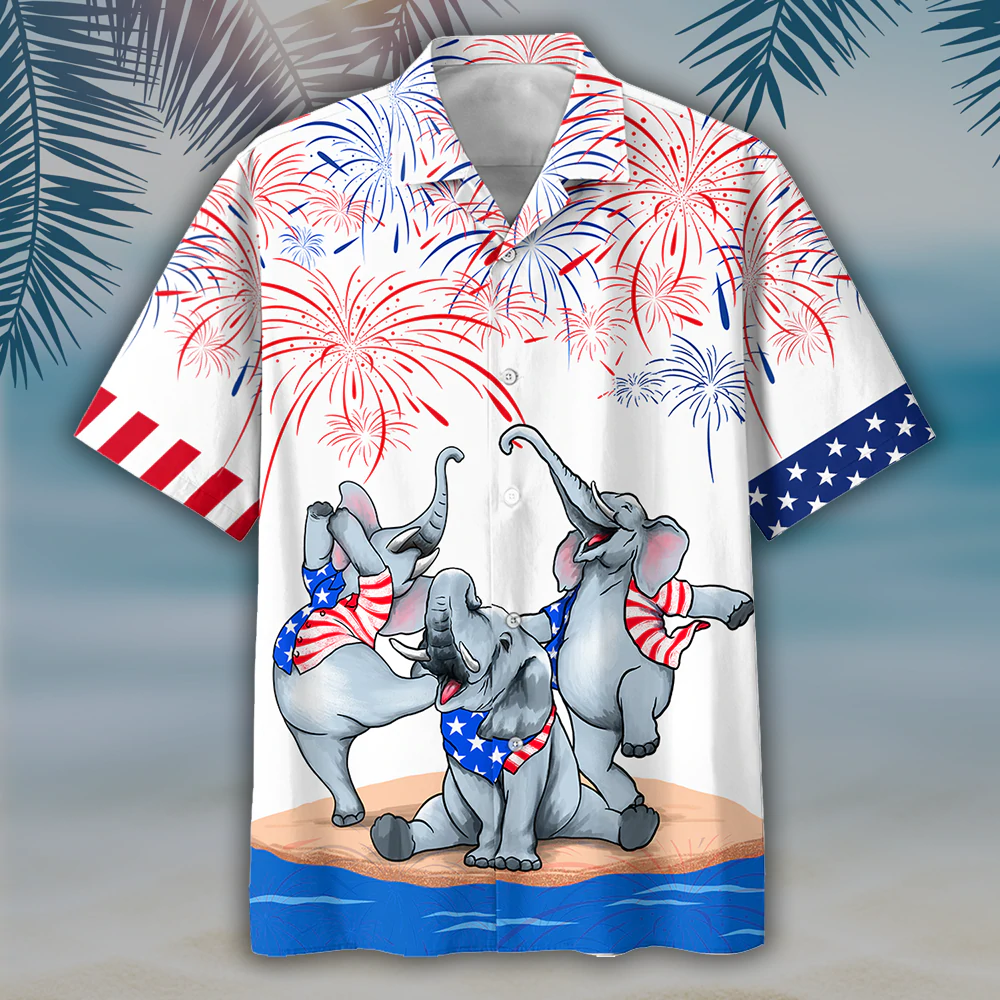 Elephant Hawaiian Shirt Independence Day, Is Comming, Cute Elephant Hawaii Beach Shirts For Summer, Elephant Lovers HO5004