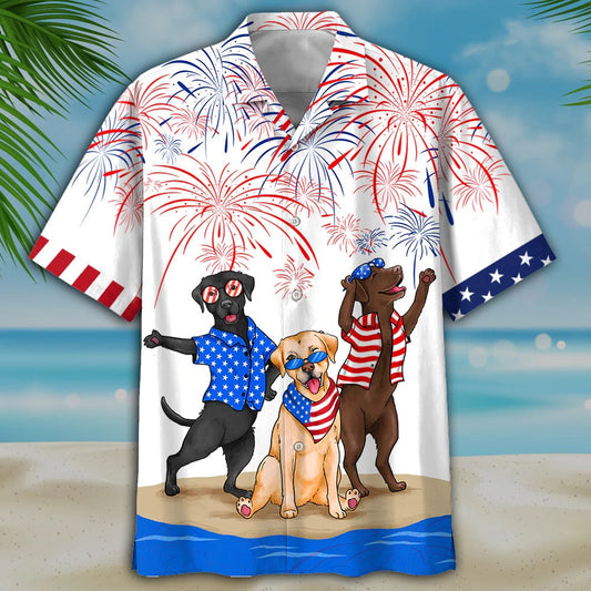 Labrador Hawaiian Shirts, Independence Day Is Coming Aloha Beach Shirt, Independence Day Gift To Dog Lovers HO4776