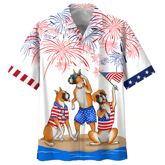 Boxer 3D Full Printed Hawaiian Shirts For Men And Woman, Independence Day Is Coming, Happy 4Th Of July Aloha Beach Shirt HO4990