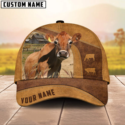 Jersey Cow No Horns Custom Name Cap, Cattle Hat, Farm Baseball Hat, Cap Hat For Farmer Farm Lover CO1049