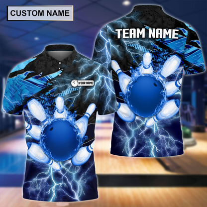 Custom Flame Bowling Polo Team Shirts BO0093