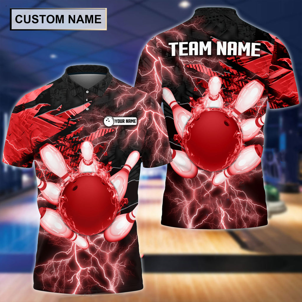 Custom Flame Bowling Polo Team Shirts BO0093