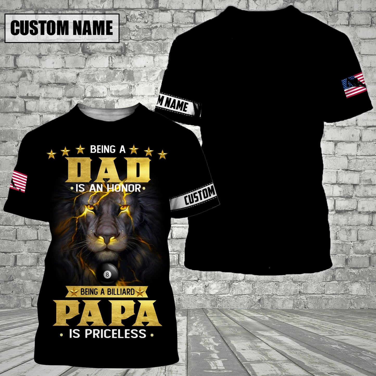 Lasfour Being Billiard Papa Is Priceless Personalized 3D Shirt BIA0884