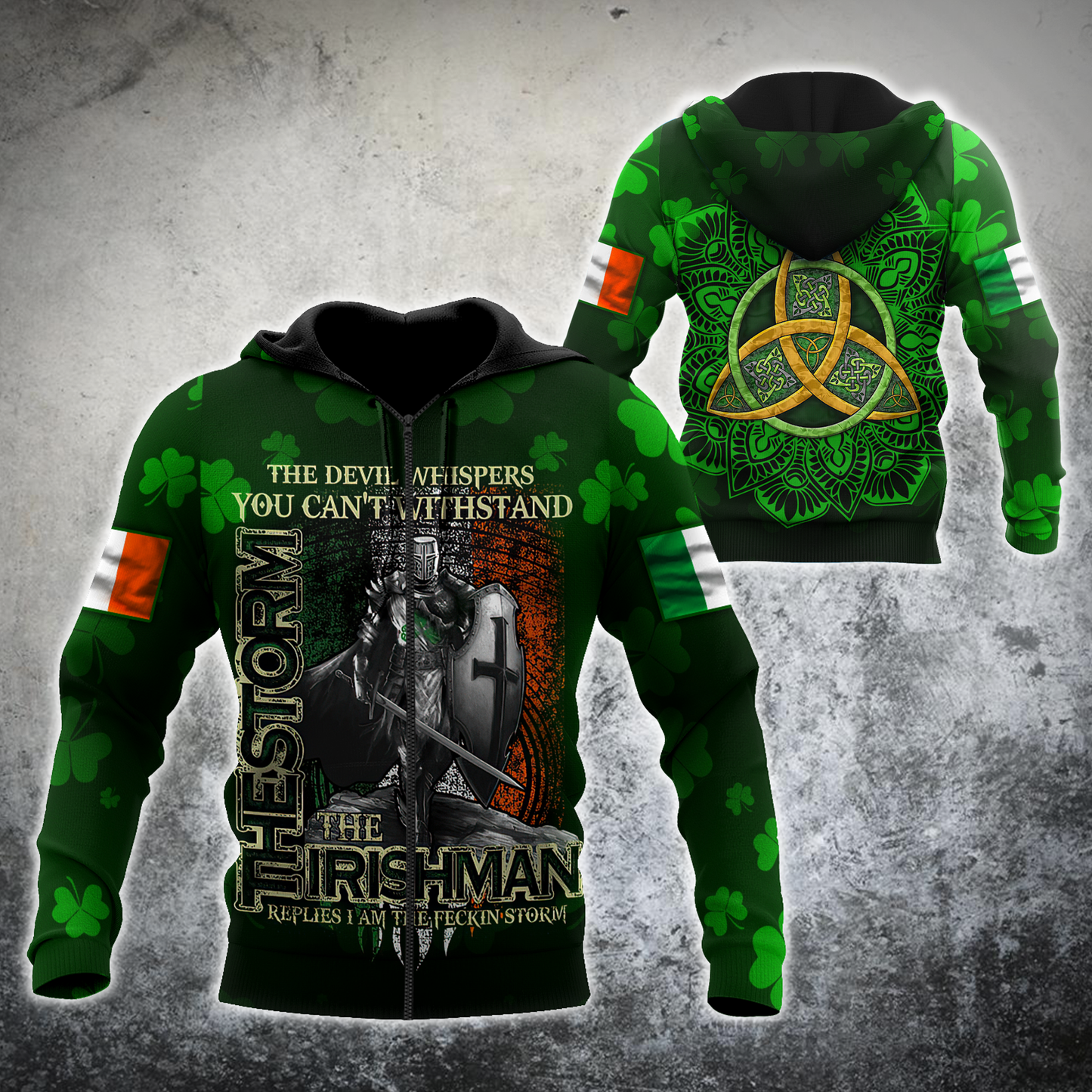 The Irishman The Storm Shirt, 3D All Over Print Pattern Shamrock, St Patrick's Day Shirt PO0300