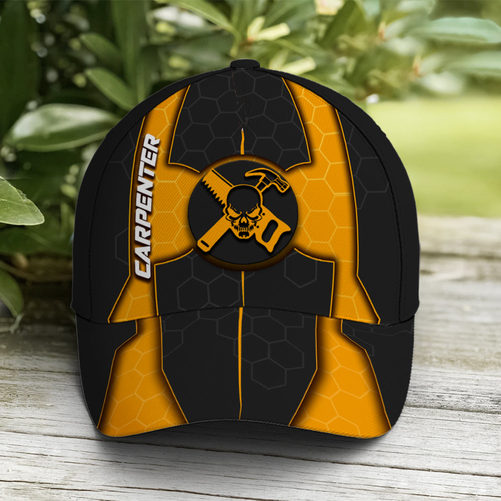 Yellow Skull Baseball Cap For Carpenter Future Tech Style Lasfour CO0966