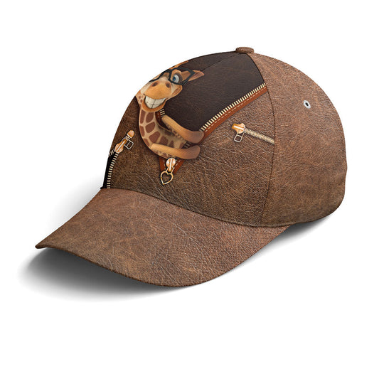 Hilarious Giraffe Leather Style Baseball Cap Lasfour CO0930