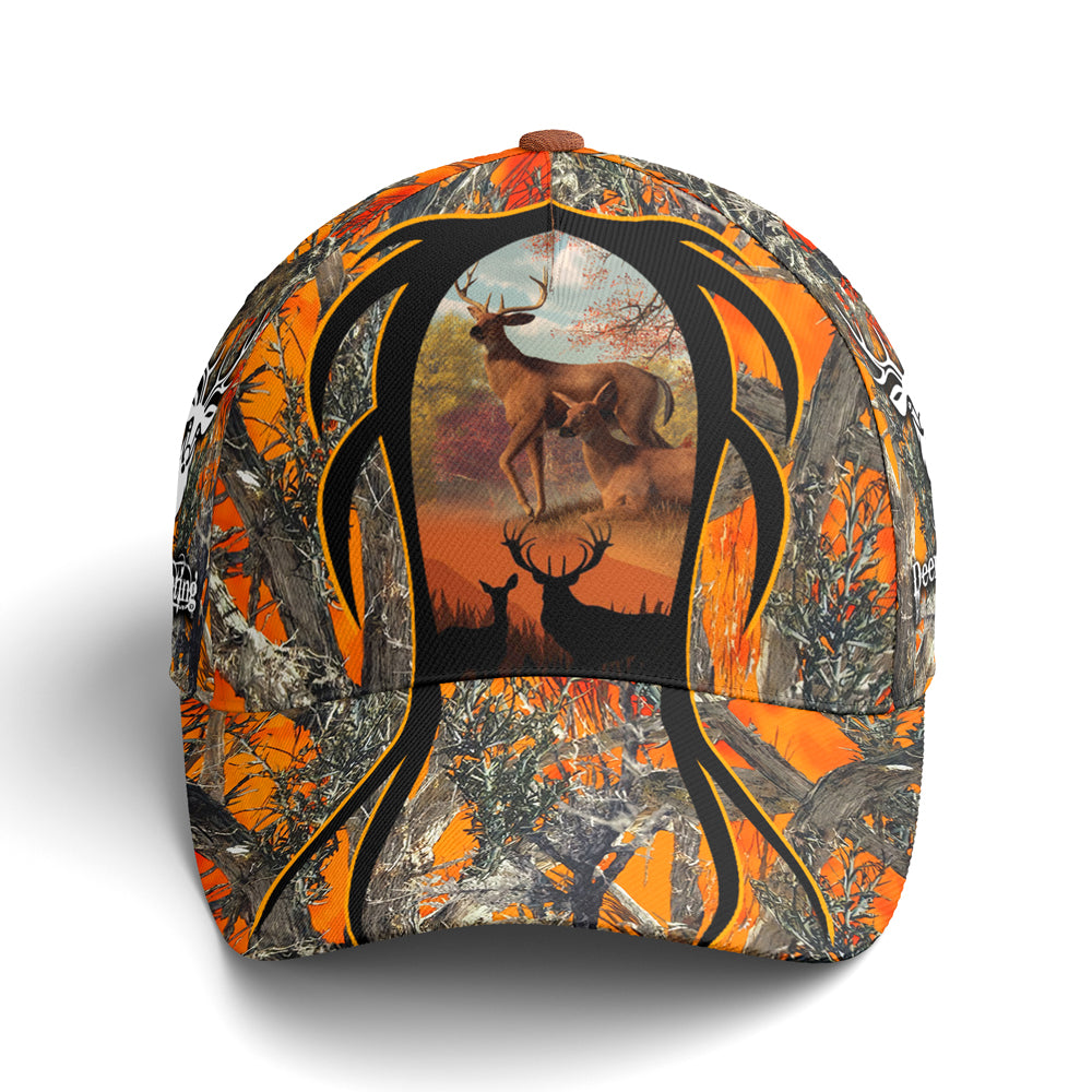 Baseball Cap For Deer Hunting Lovers Orange Camouflaged Lasfour CO0962