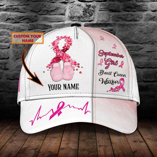 Custom Cap Hat For Breast Cancer Warrior Girl, Cancer Awareness Cap hat CO1011