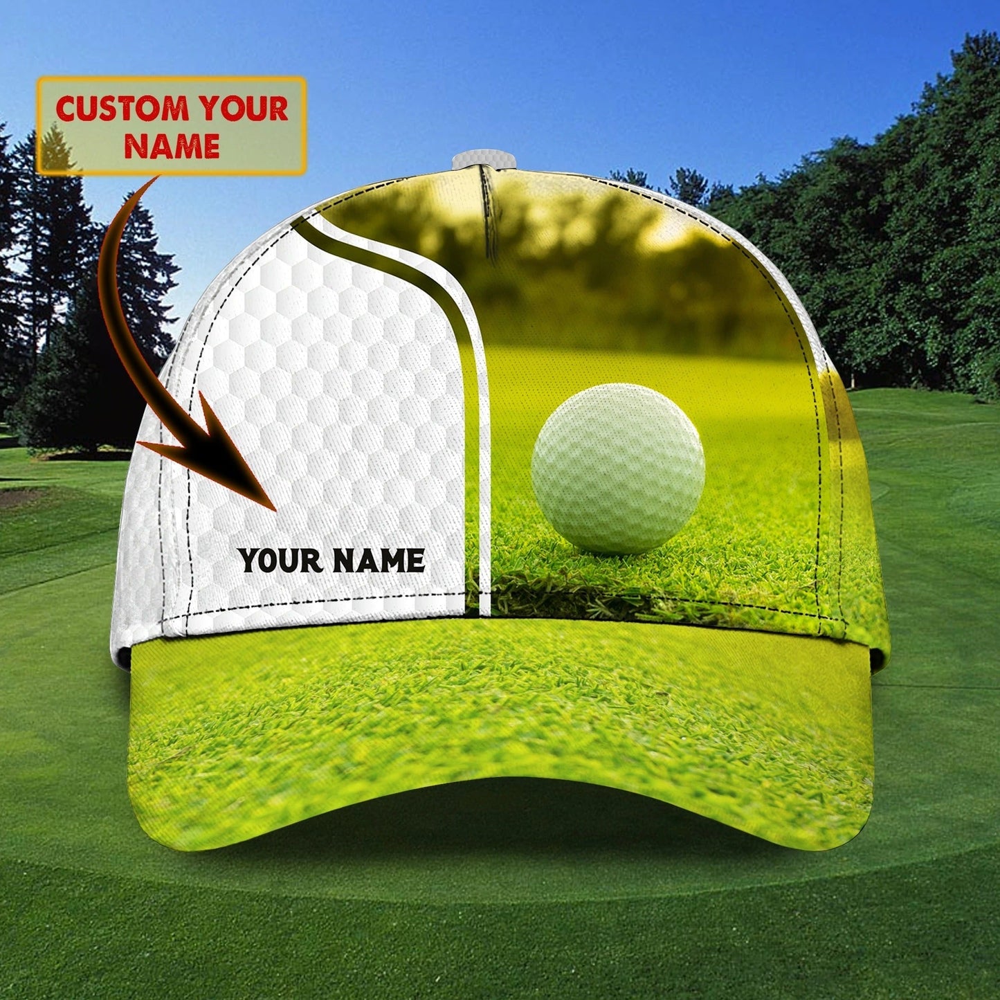 Customized White Green Golf Cap Hat For Girl, Queen Of The Green Cap Golfer Gift, Golfer Gifts CO0364