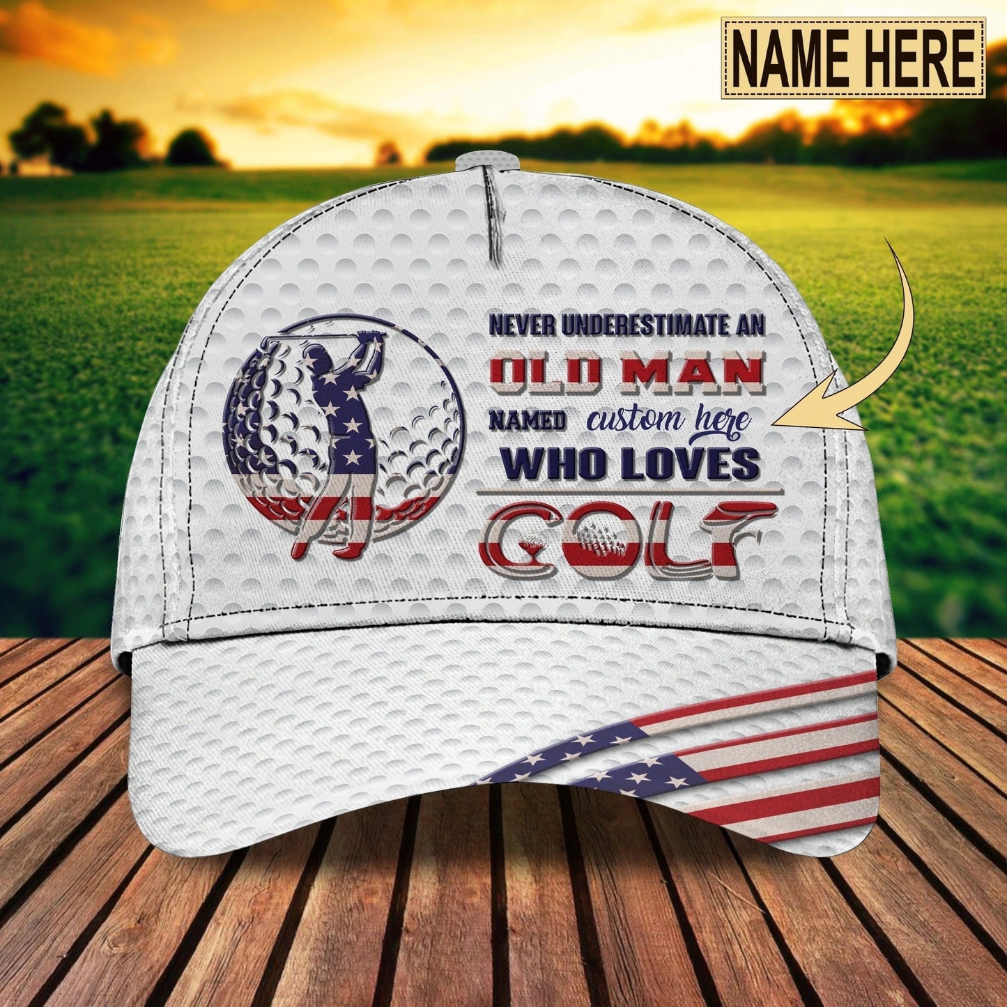 Personalized With Name A 3D Classic Cap For Dad Golfer, Father Day Cap For Dad Golf, Dad Golfer Gift CO0377