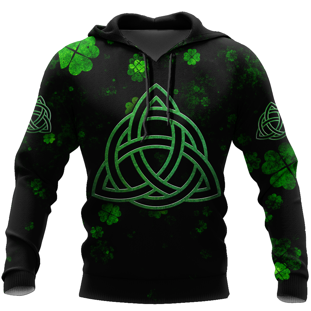 Trinity Knot or Rings Green Shamrock Shirt, St. Patrick's Day All Over Printed Shirt, Lucky Shamrock Shirt PO0271