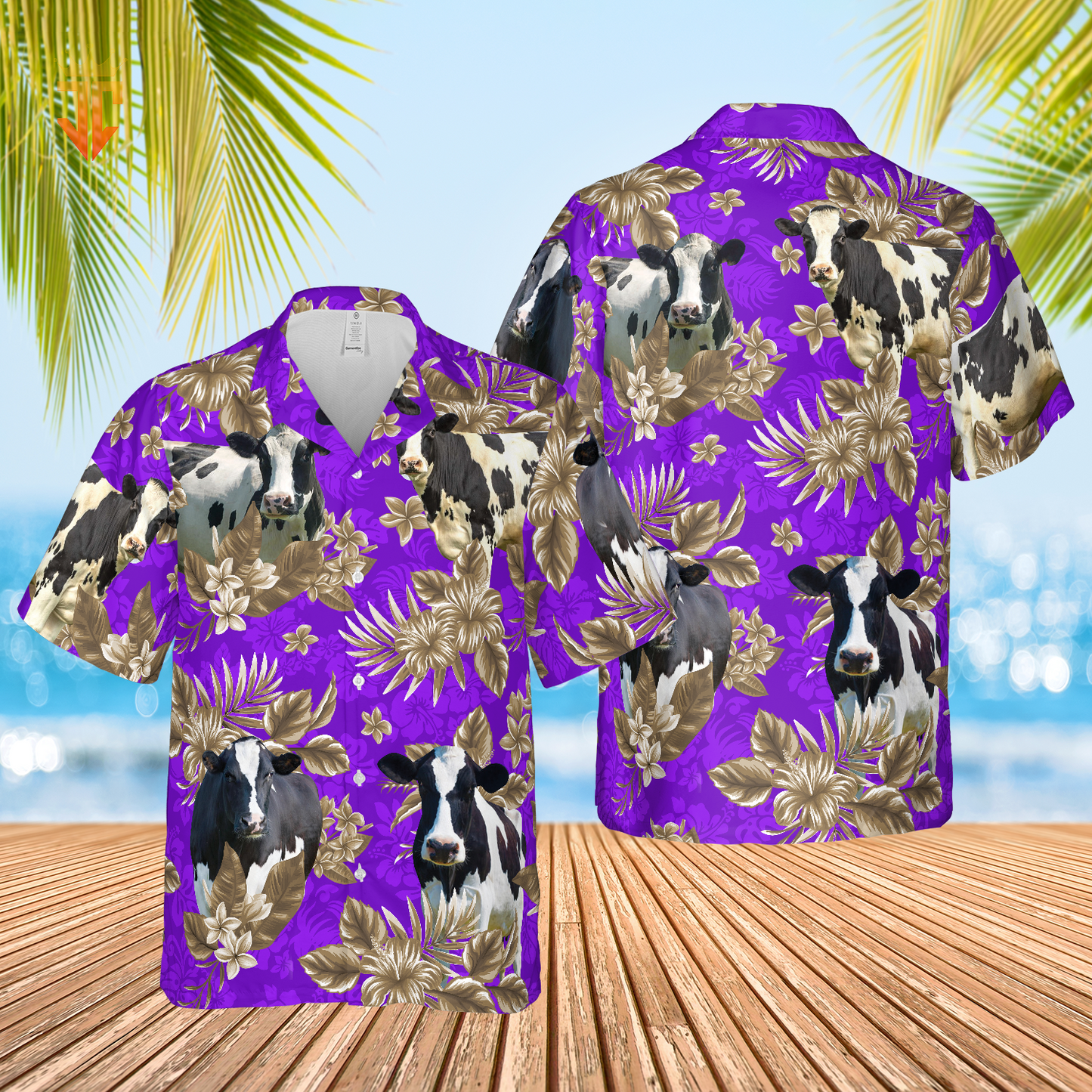 Holstein Friesian Cattle Lovers Aloha Pattern All Over Printed 3D Hawaiian Shirt HO5383