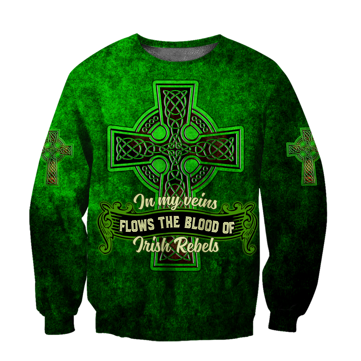 3D All Over Print Saint Patrick's Day Shirt, In My Veins Flows The Blood Of Irish Rebels, St. Patrick's Day Shirt PO0311