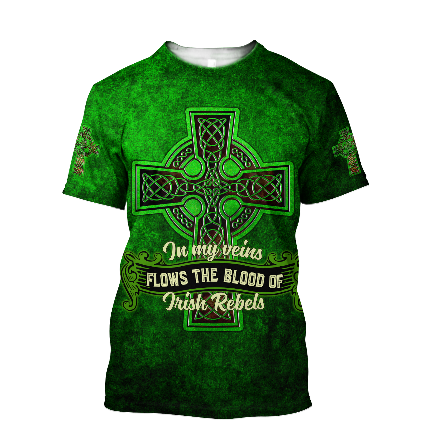 3D All Over Print Saint Patrick's Day Shirt, In My Veins Flows The Blood Of Irish Rebels, St. Patrick's Day Shirt PO0311