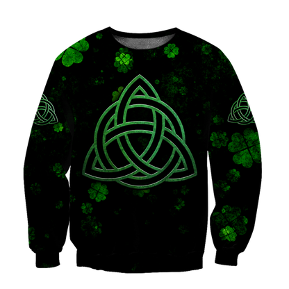 Trinity Knot or Rings Green Shamrock Shirt, St. Patrick's Day All Over Printed Shirt, Lucky Shamrock Shirt PO0271