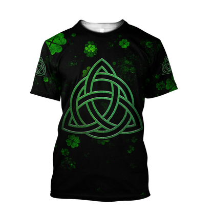 Trinity Knot or Rings Green Shamrock Shirt, St. Patrick's Day All Over Printed Shirt, Lucky Shamrock Shirt PO0271