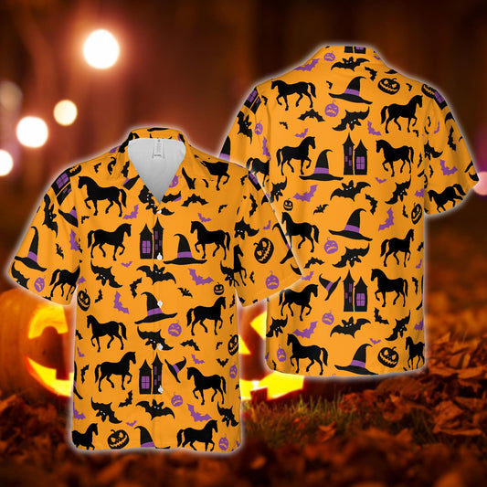 Happy Halloween Horse Pattern Hawaiian Shirt Men Women HO5354