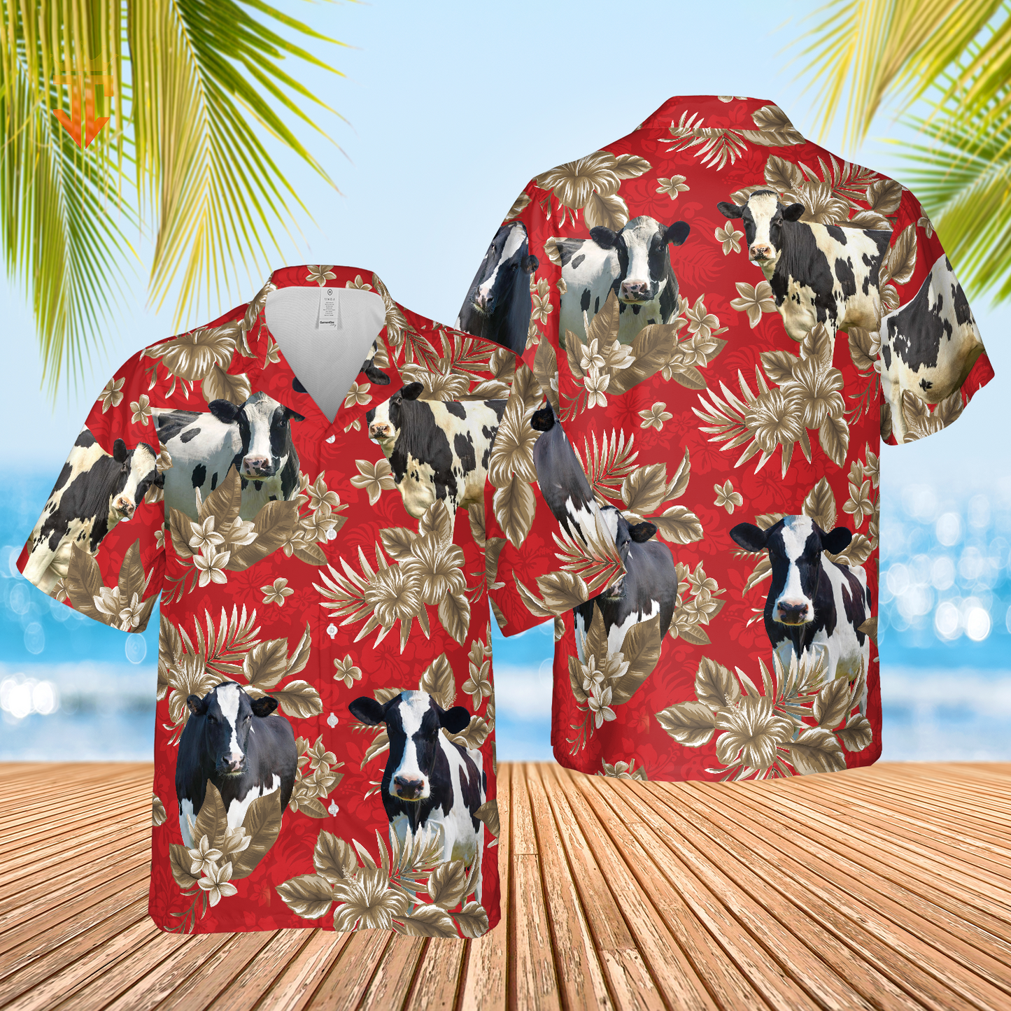 Holstein Friesian Cattle Lovers Aloha Pattern All Over Printed 3D Hawaiian Shirt HO5383