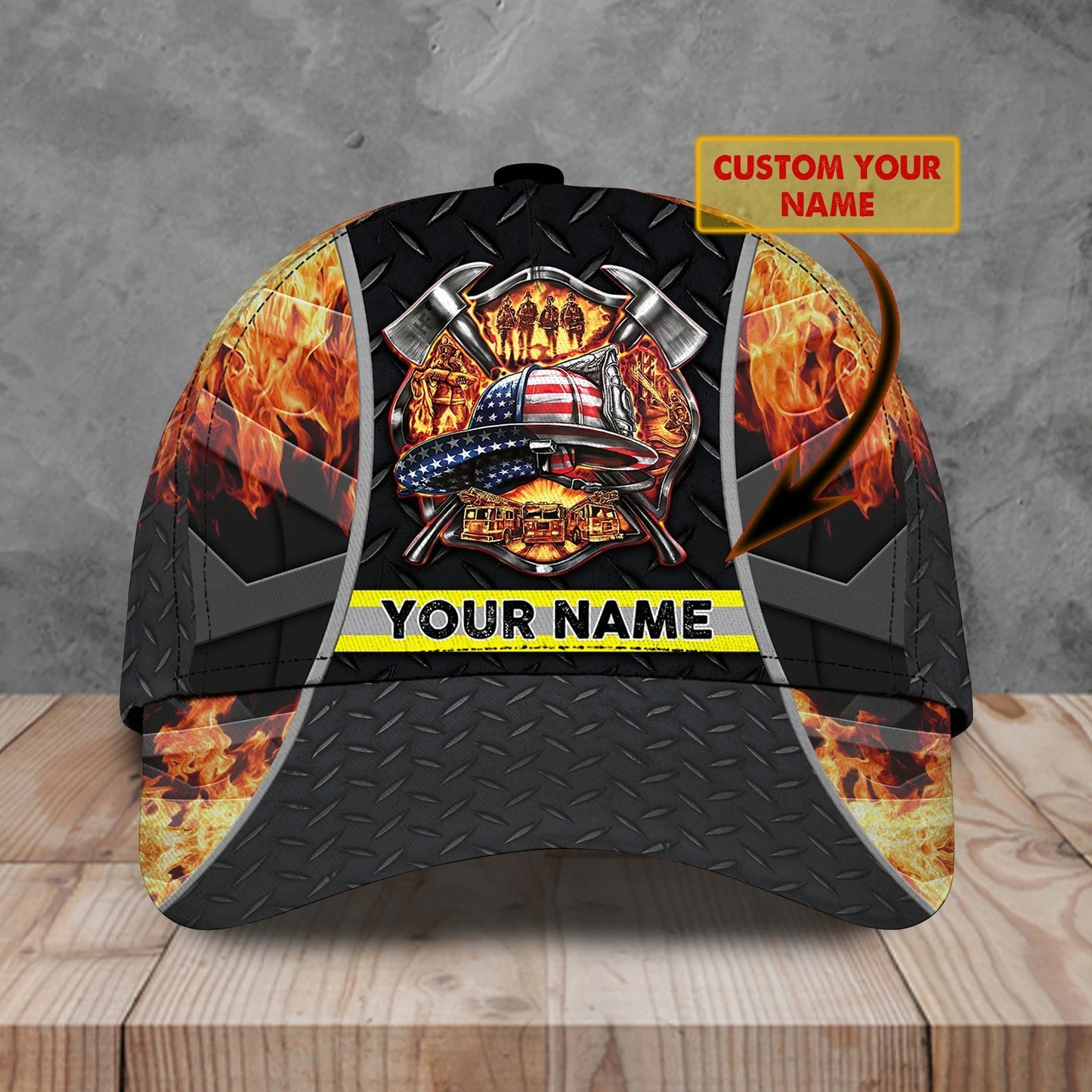 Personalized Firefighter 3D Full Print Baseball Cap Hat, Fire Man Cap Hat, Gift To Fireman Husband CO0408