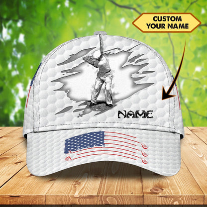 Personalized With Name A 3D Classic Cap For Dad Golfer, Father Day Cap For Dad Golf, Dad Golfer Gift CO0377