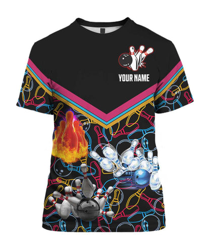 Custom Flame Bowling TShirts Unisex BOT0026