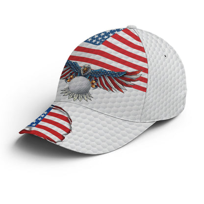 Golf American Flag Eagle Golf Ball Pattern Baseball Cap Lasfour CO0915