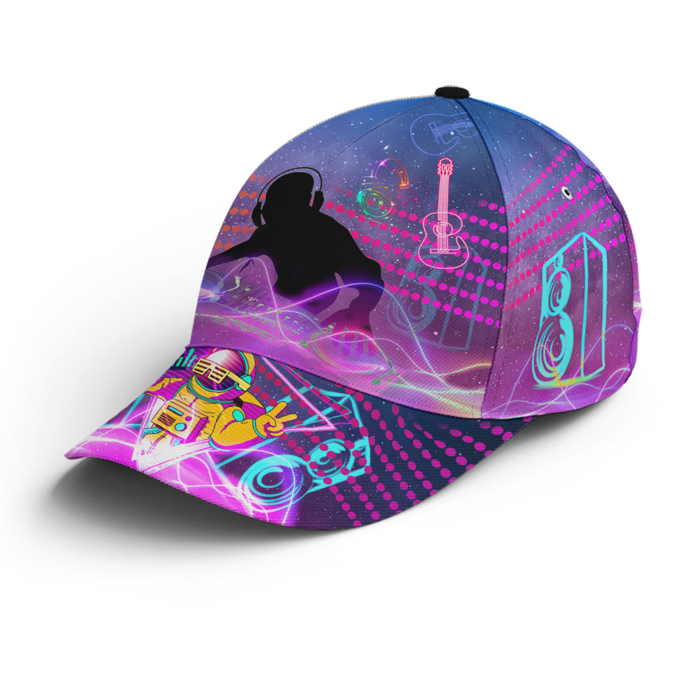 DJ Rhythm Neon Artwork Baseball Cap Lasfour CO0853