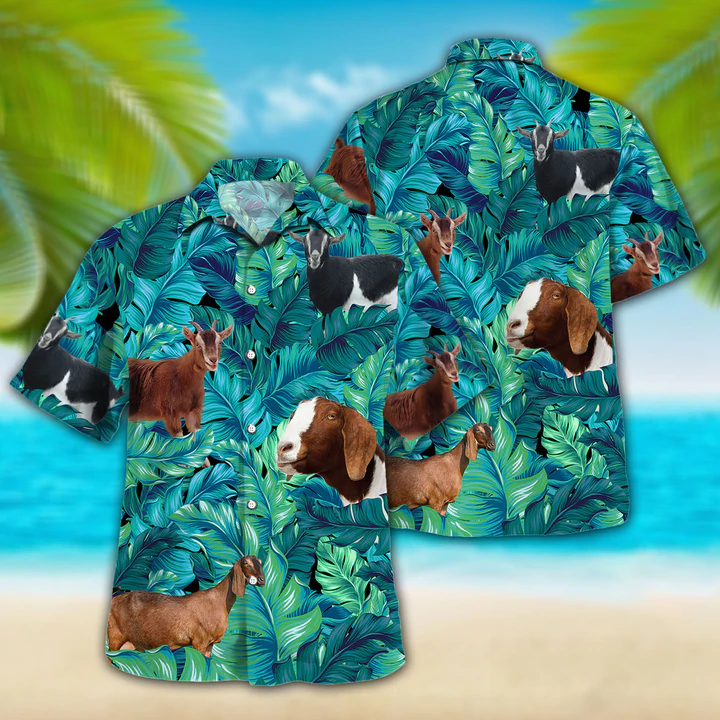 Nubian Goat Lovers Hawaiian Shirt, Hawaiian shirt vintage flower, Short Sleeve Hawaiian Aloha Shirt for men, Women HO2630