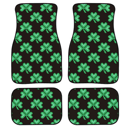 Pixel Clover St. Patrick'S Day Print Front And Back Car Floor Mats, Front Car Mat PO0342