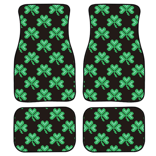 Pixel Clover St. Patrick'S Day Print Front And Back Car Floor Mats, Front Car Mat PO0342