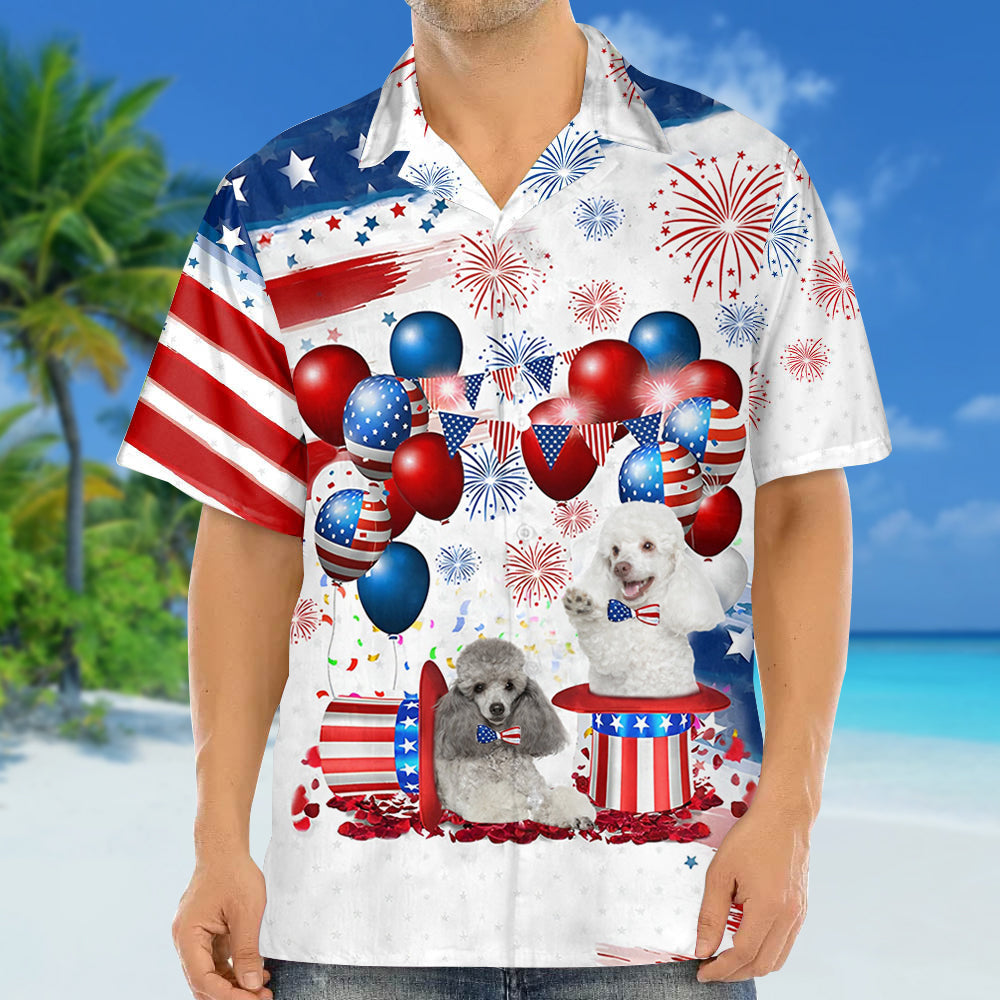 Poodle Independence Day Hawaiian Shirt, Dog Hawaii Beach Shirt Short Sleeve For 4Th Of July HO3922