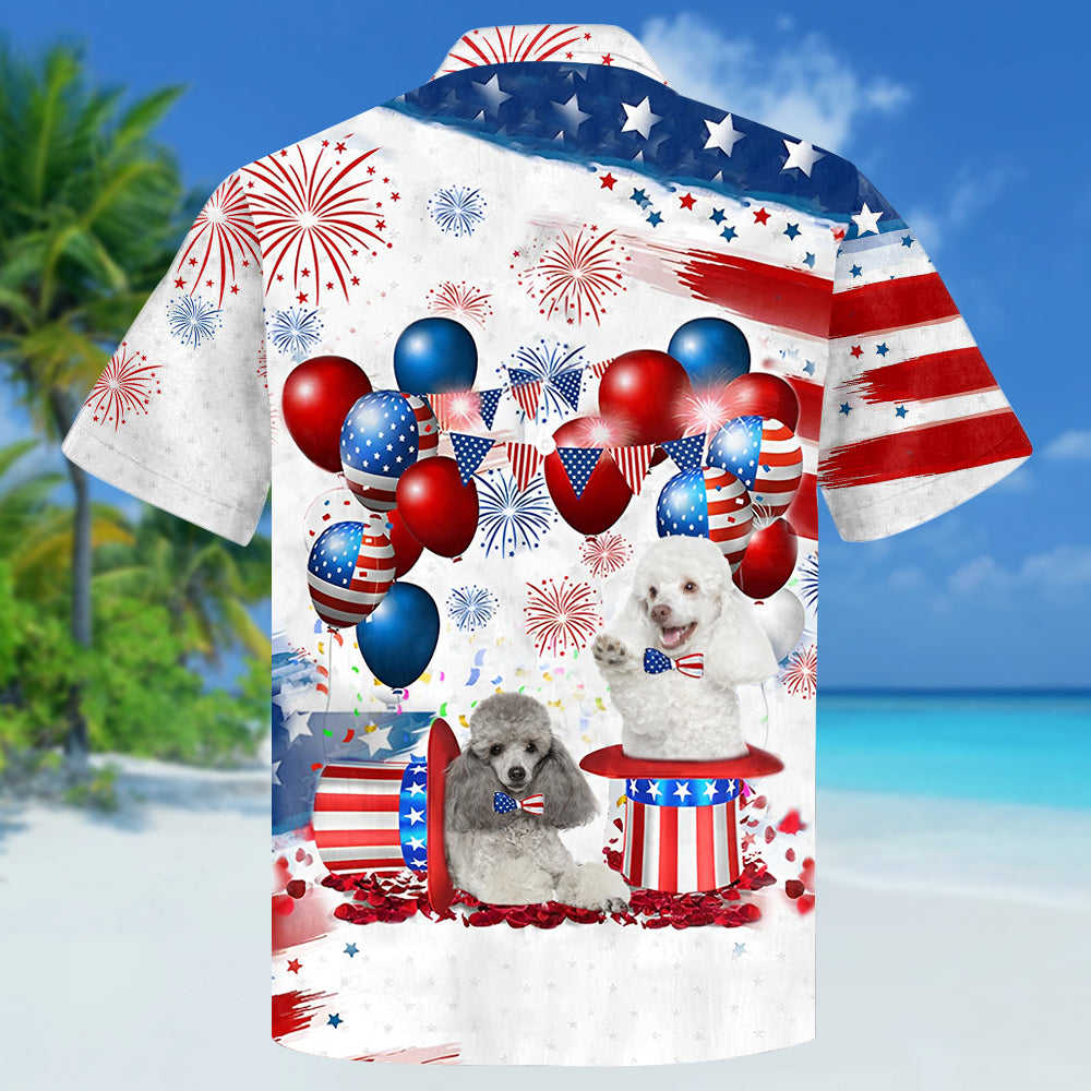 Poodle Independence Day Hawaiian Shirt, Dog Hawaii Beach Shirt Short Sleeve For 4Th Of July HO3922