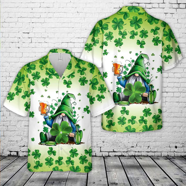 St. Patrick's Day Gnome Rainbow Hawaiian Shirt, Hawaiian Shirt for Men Dad PO0055